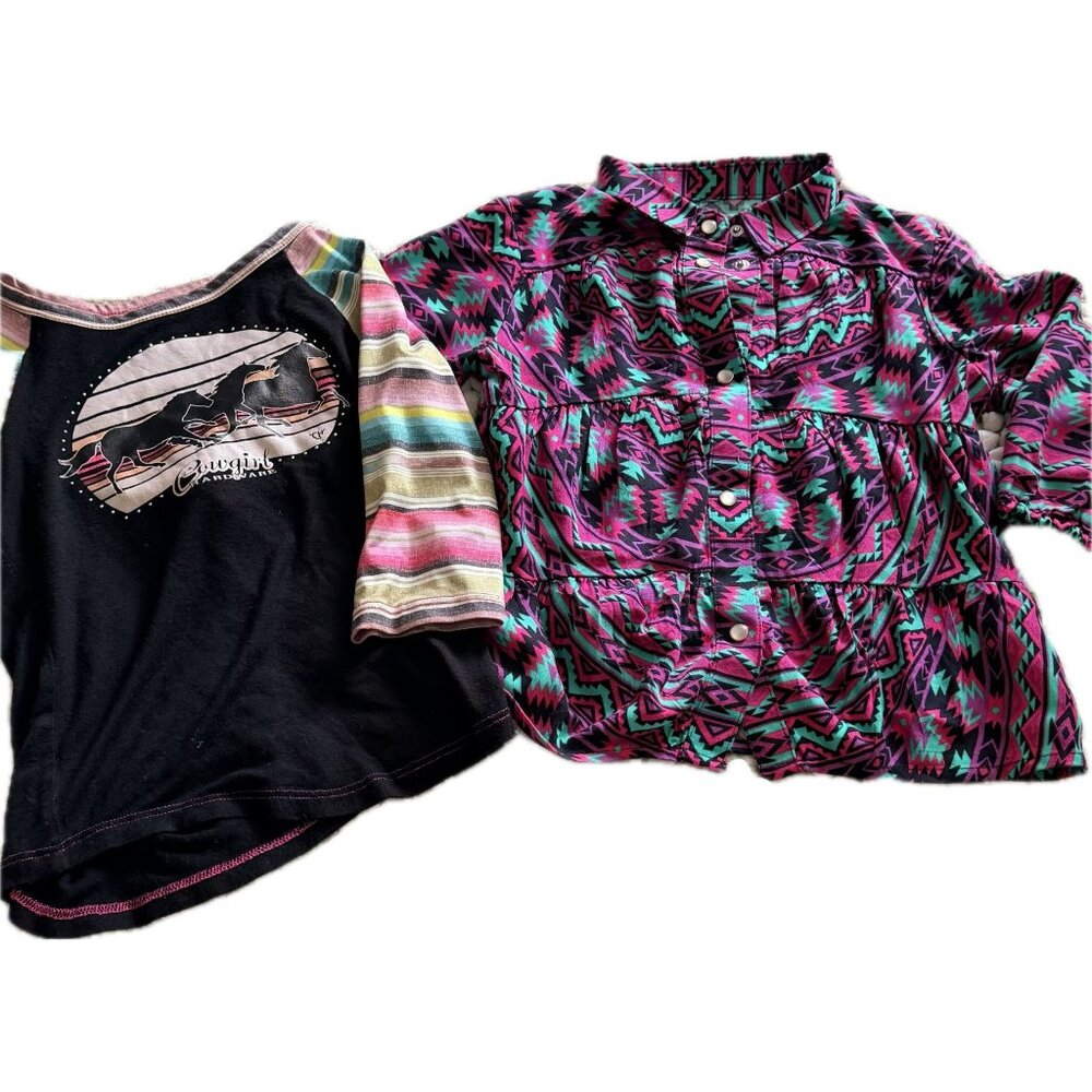 ❌SOLD❌Country Western Cowgirl Shirt Bundle Wrangler Toddler Girl